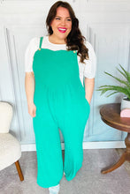 Load image into Gallery viewer, Summer Dreaming Emerald Wide Leg Suspender Overall Jumpsuit