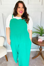 Load image into Gallery viewer, Summer Dreaming Emerald Wide Leg Suspender Overall Jumpsuit