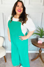 Load image into Gallery viewer, Summer Dreaming Emerald Wide Leg Suspender Overall Jumpsuit