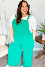 Load image into Gallery viewer, Summer Dreaming Emerald Wide Leg Suspender Overall Jumpsuit