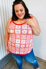 Load image into Gallery viewer, Coral Flower Power Waffle Knit Sleeveless Top