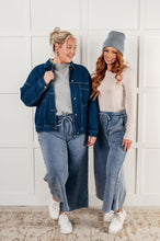 Load image into Gallery viewer, In or Out Wide Leg Cropped Pants in Dusty Blue
