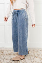 Load image into Gallery viewer, In or Out Wide Leg Cropped Pants in Dusty Blue