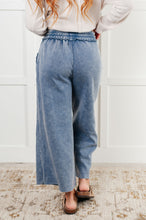 Load image into Gallery viewer, In or Out Wide Leg Cropped Pants in Dusty Blue