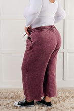 Load image into Gallery viewer, In or Out Wide Leg Cropped Pants in Eggplant