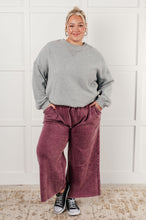 Load image into Gallery viewer, In or Out Wide Leg Cropped Pants in Eggplant