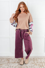 Load image into Gallery viewer, In or Out Wide Leg Cropped Pants in Eggplant