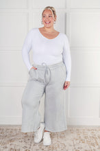 Load image into Gallery viewer, In or Out Wide Leg Cropped Pants in Light Grey