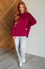 Load image into Gallery viewer, It's The Little Things Relaxed Scuba Pullover in Cabernet