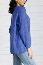 Load image into Gallery viewer, Keeping it Real Brushed Melange Hacci Long Sleeve Tee in Bright Blue