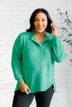 Load image into Gallery viewer, Keeping it Real Brushed Melange Hacci Long Sleeve Tee in Forest