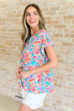 Load image into Gallery viewer, Lizzy Cap Sleeve Top in Emerald Multi Palm Trees