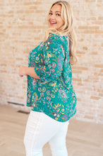 Load image into Gallery viewer, Lizzy Top in Emerald and Purple Paisley
