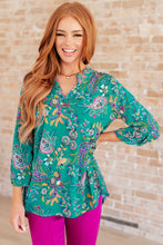 Load image into Gallery viewer, Lizzy Top in Emerald and Purple Paisley