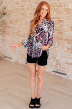 Load image into Gallery viewer, Lizzy Top in Grey and Pink Leopard
