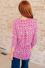 Load image into Gallery viewer, Lizzy Top in Mint and Pink Ikat