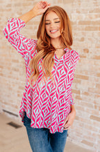 Load image into Gallery viewer, Lizzy Top in Mint and Pink Ikat