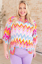 Load image into Gallery viewer, Lizzy Top in Orange Multi Chevron