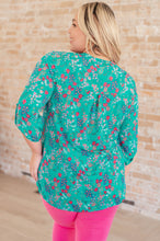 Load image into Gallery viewer, Lizzy Top in Teal and Lavender Wildflowers