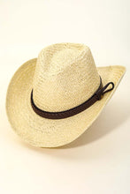 Load image into Gallery viewer, Ivory Straw Braided Belt Strap Fashion Hat