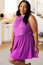 Load image into Gallery viewer, One Of Us Purple Romper Dress
