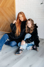 Load image into Gallery viewer, Oversized Velour Blanket Hoodie in Black