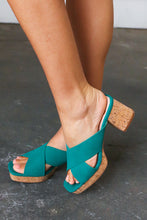 Load image into Gallery viewer, Emerald Chandra Faux Leather Cork Platform Sandals