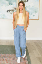 Load image into Gallery viewer, Race to Relax Cargo Pants in Chambray