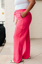 Load image into Gallery viewer, Run, Don't Walk Cargo Sweatpants in Flamingo Pink
