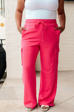 Load image into Gallery viewer, Run, Don't Walk Cargo Sweatpants in Flamingo Pink