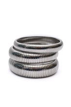 Load image into Gallery viewer, Sassy but Classy Ribbed Bangles in Silver Set of 3