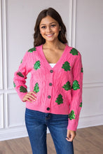 Load image into Gallery viewer, Sequin Trees Cardigan