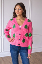 Load image into Gallery viewer, Sequin Trees Cardigan