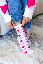 Load image into Gallery viewer, Pink & Red Hearts Crew Socks