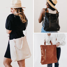 Load image into Gallery viewer, PREORDER: Upper East Side Vegan Leather Backpack & Crossbody Tote Bag in Three Colors
