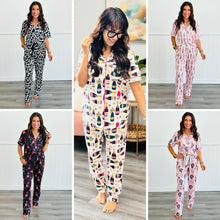 Load image into Gallery viewer, PREORDER: Button Front Pajama Set in Five Prints