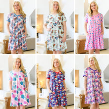 Load image into Gallery viewer, PREORDER: Short Sleeve Night Dress in Six Prints
