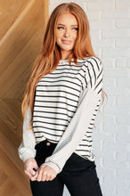Load image into Gallery viewer, Super Clever Patchwork Striped Top in Ivory