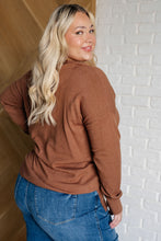 Load image into Gallery viewer, V-Neck Front Seam Sweater in Deep Camel