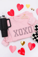 Load image into Gallery viewer, Embroidered XOXO Glitter Sweatshirt in Four Colors
