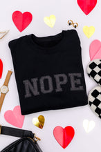 Load image into Gallery viewer, Embroidered Nope Glitter Sweatshirt in Four Colors