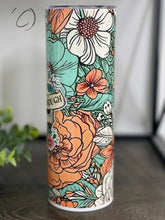 Load image into Gallery viewer, PREORDER: You are Enough Floral Skull Skinny Tumbler