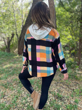 Load image into Gallery viewer, PREORDER: Rainbow Plaid Button Hoodie