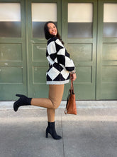 Load image into Gallery viewer, PREORDER: Contrast Trim Cardigan in Black Checkers