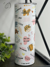 Load image into Gallery viewer, PREORDER: Daily Affirmations Skinny Tumbler