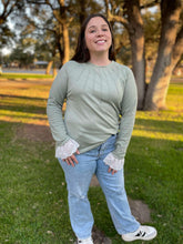 Load image into Gallery viewer, PREORDER: Beauty In The Details Lace Cuff Top in Two Colors