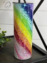 Load image into Gallery viewer, PREORDER: Glitter Rainbow Skinny Tumbler
