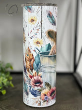 Load image into Gallery viewer, PREORDER: Boho Bucket Highland Cow Skinny Tumbler