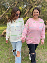 Load image into Gallery viewer, PREORDER: Just Too Good Rainbow Striped Sweater in Two Colors