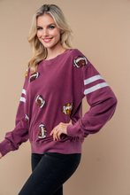 Load image into Gallery viewer, Sequin Football Long Sleeve Knit Top